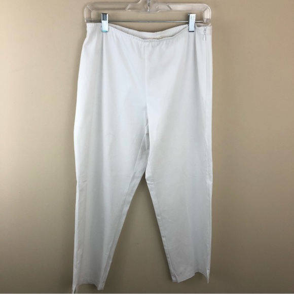 EILEEN FISHER Womens White Stretch High Waist Pants
